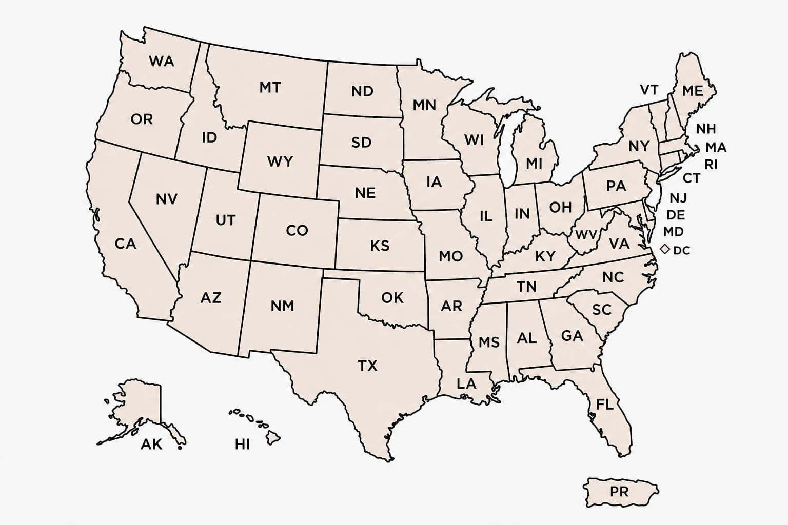 United States map showing nationwide INSANE merchandise availability